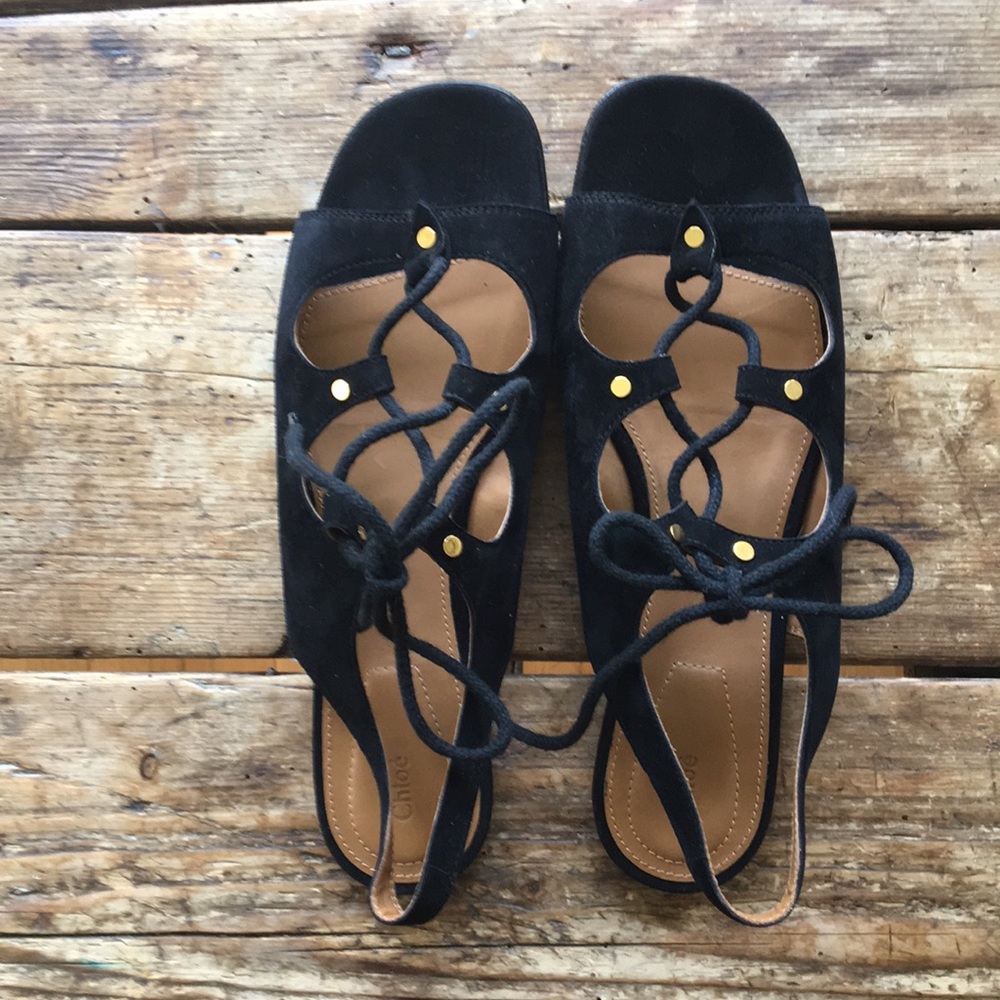 RUNWAY Chloe suede sandals size 39.5 (US 8.5 as Chloé runs small) NWOT